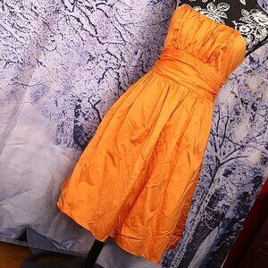 ORANGE BRIDESMAID DRESS 2 David's Bridal Cotton USA Spring Summer Fall Bright